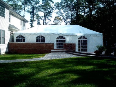 Frame Tent on Back Patio