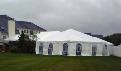 Multiple Frame Tents In Backyard