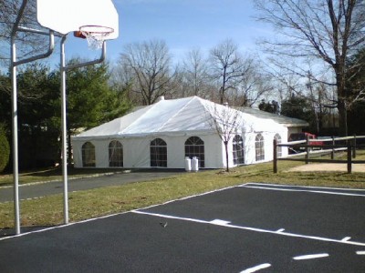 30 Wide Frame Tent On Driveway